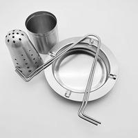 Support à poulet en acier inoxydable, support à volaille perforé avec infuseur d'arômes et plateau de récupération des graisses pour barbecue, four et cuisson en camping