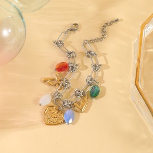 Hợp Thời Trang Thời Trang Cá Nhân Thép Không Gỉ Vòng Đeo Tay Với Dầu nhỏ giọt Hình Trái Tim Mặt Dây Chuyền Nhiều Phong Cách Ghép Đồ Trang Sức - Product Image 4