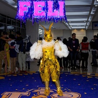 Disfraz de Conejo Moderno Reflectante Dorado Hecho a Mano, Duradero, para Halloween, Acción de Gracias, Ramadán, Navidad, Año Nuevo, Fiestas y Eventos Callejeros