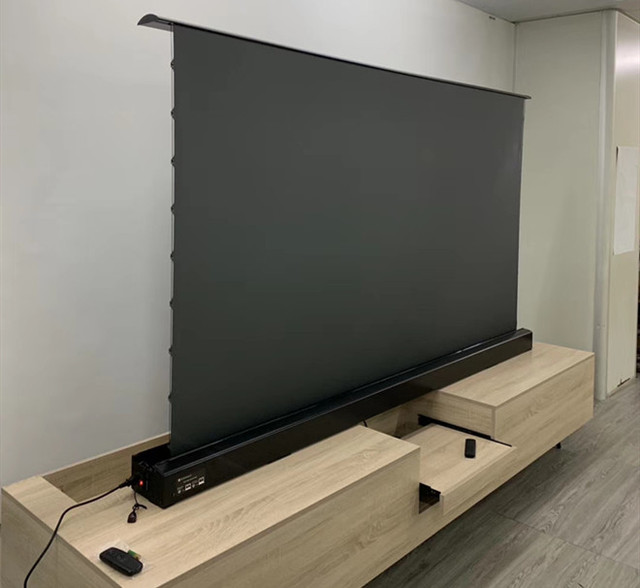 100" 120" 150'' Inch Floor Rising Projection Screen Alr Ust Floor Rising Floor Lifting Motorized Screen 4k Ust Projector Screens