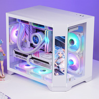 Dreamer Mid-Tower MicroATX Desktop Water-Cooled Atx Computer case with Panoramic Glass Side Panel Metal Construction in Stock