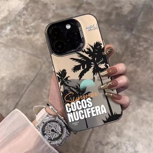 Hợp Thời Trang Mùa Hè Tối Giản Cocos Nucifera Trường Hợp Điện Thoại Cho Iphone 7 8 11 12 13 14 15 16 Pro Max Sang Trọng Mát Điện Thoại Phụ Kiện - Product Image 3