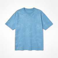 T-shirt HuaYi Gots & Grs Vintage Cloud Wash, coton délavé minéral, coupe oversize, fabrication OEM ODM sous marque privée