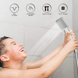 Ensembles de douche modernes en acier inoxydable pour hôtels, avec <span class=keywords><strong>douchette</strong></span> de massage intelligente en plastique ABS, pommeau de douche à jet direct d'usine et robinet en céramique - Product Image 6