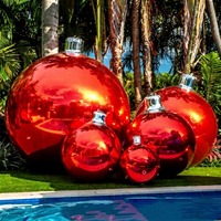 Ornement de Noël gonflable personnalisé en PVC imprimé UV, grand ballon brillant pour fête de Noël, commercial, installation facile, électrique