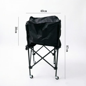 Chariot de tennis pliable portable en gros pour le camping en extérieur, panier de rangement écologique en acier au carbone et tissu Oxford 600D pour raquettes - Product Image 3