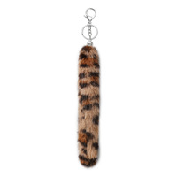 Porte-clés décontracté multicolore à motif léopard dégradé horizontal, mini sac pendentif