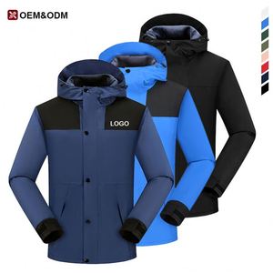 Blousons matelassés à capuche de marque en gros pour hommes et femmes, 100 % polyester, imperméables, coupe-vent, pour activités de plein air, bicolores - Product Image 3