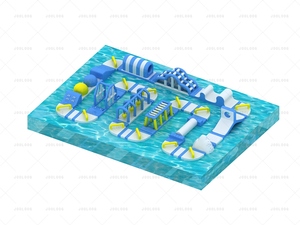 สนามเด็กเล่นเป่าลมขนาดใหญ่แบบลอยน้ำได้อุปกรณ์เกมสวนน้ำแบบสูบลมขนาดใหญ่พกพาได้กลางแจ้งขนาดใหญ่ - Product Image 5