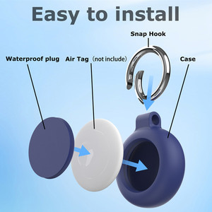 360 étui de protection en silicone souple de Protection complète pour <span class=keywords><strong>Airtag</strong></span> porte-clés étuis de téléphone portable étanches et antichoc - Product Image 5