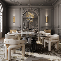 Table à manger modulaire en marbre noir de qualité supérieure pour la maison, le salon, la villa, l'appartement, les hôtels