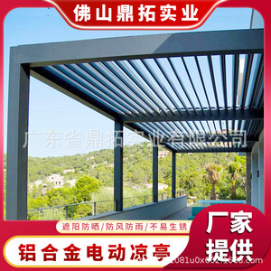 Pergola en alliage d'aluminium 3x4m avec lames orientables électriques, auvent extérieur pour villa, design minimaliste, abri de jardin - Product Image 5