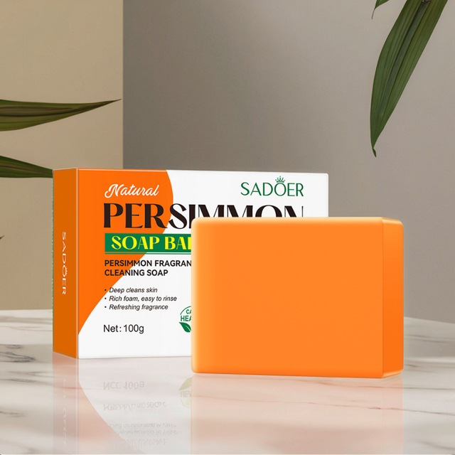 Solid Bar Soap Persimmon Fragrance Handmade Organic Oil Control Exfoliating Body Soap for All Skin Types OEM Private Label