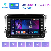 Autoradio Android Podofo 7'' 4+64G avec CarPlay/Android Auto sans fil pour VW Caddy/ PASSAT/POLO, charge rapide Type-C, audio de voiture OEM