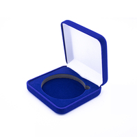 Boîte de rangement pour pièces de monnaie recyclable à succès, personnalisée, en peluche floquée, élégante boîte de présentation en velours doré, boîte à badges cadeau