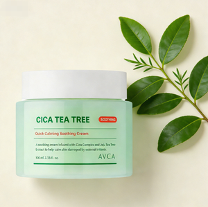 Crème de Jour Apaisante Rapide AVCA Cica Tea Tree 100ml Peaux Sensibles Gel Hydratant Léger pour Femmes K Beauty - Product Image 1