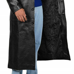 Abrigo de Invierno Personalizado de Alta Calidad, Gabardina Larga de Cuero Genuino para Hombre, Hecho a Medida, de la Mejor Calidad, Resistente al Viento y Transpirable - Product Image 6