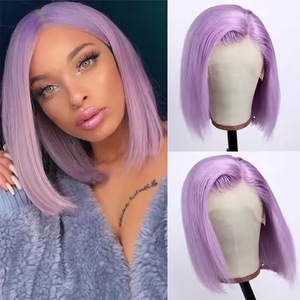 Perruque Bob Courte en Cheveux Brésiliens Cency, Grade 12A, Entièrement Nouée à la Main, Cuticules Intactes, Dentelle Frontale Transparente HD 13x4, Colorée - Product Image 5