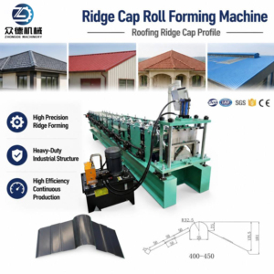 Machine de formage à froid de tuiles de pointe de toit de haute précision pour la fabrication de capuchons de pointe de toit en <span class=keywords><strong>acier</strong></span> coloré - Product Image 1