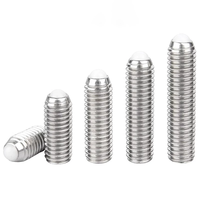 Vis de réglage à ressort à bille en acier inoxydable 1/4-20 3/8-16 M3 M4 M5 M6 M8 avec embout hexagonal, finition zinguée, vis de réglage à bille en nylon POM