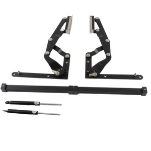 Soporte de elevación hidráulico neumático para gabinete negro con varilla de soporte vertical abatible y amortiguador - Product Image 2