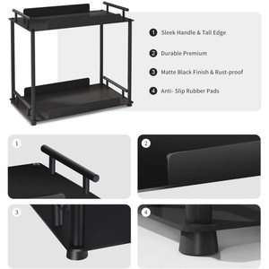 Double-layer storage <b>rack</b>, new cross-border style, multi-functional <b>kitchen</b> countertop spice <b>rack</b>, bowl and chopstick holder, - Product Image 4