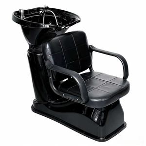 Sillón de Lavado de Cabello Semi-Reclinable para Belleza y Peluquería con Lavabo de Cerámica Ajustable, Pequeño y Sencillo - Product Image 1