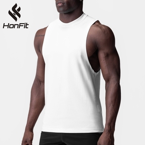HONFIT Polyester Cotton Gym Fitness Men's <strong>Tank</strong> <strong>Top</strong> Breathable Quick Dry Outdoor Running <strong>Male</strong> Vest Casual Sports <strong>Tank</strong> <strong>Top</strong> for Men - Product Image 2