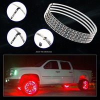 Bande LED RVB multicolore 12V 8W en gros avec contrôle sans fil par application pour éclairage de roues de voiture universel