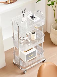 Beauty Salon 3-Layer Acrylic <b>Trolley</b> with Wheels for Salon Spa Therapy Room-Stable & Durable - Product Image 4