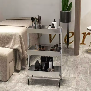 Chariot de beauté professionnel, chariot de coiffure à trois niveaux, chariot de rangement, chariot de salon de beauté, mobilier de salon en métal pour salon de beauté - Product Image 2
