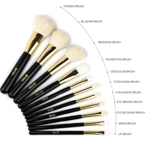 FEIYAN Private Label Goat Bristles Makeup Brushes 11pcs Custom Logo Real Material Goat Hair Make Up Brushes