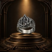 Bague ouverte ajustable en cuivre, style gothique vintage, motif totem ajouré, bijou unisexe tendance punk