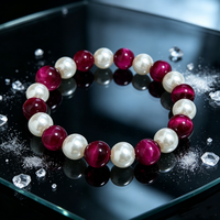 Bracelets et Joncs Faits Main pour Femme : Bijoux Tendance avec Perles d'Imitation et Pierres Œil de Tigre – Idéal Cadeau DIY Original
