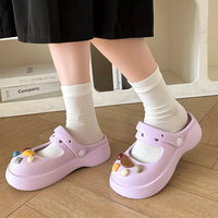 Sandales de plage EVA pour femme, style coréen, motif fleur de crocodile, été 2026, antidérapantes, respirantes, imperméables, résistantes à l'usure, à bout fermé