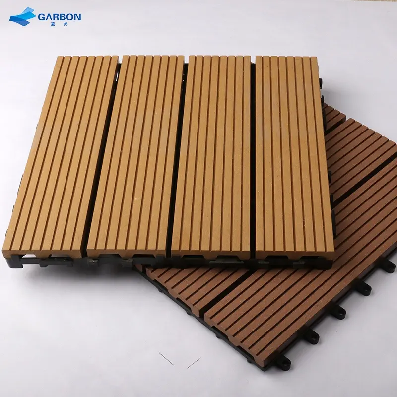 Wood Plastic Composite Decking Diy Tile Interlock Terrace Wpc Decking Tile TAP & GO