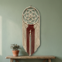 Atrapasueños Artesanal de Algodón Natural, Decoración de Pared Ecológica para Hogar y Jardín, Artesanía Colorida para Diwali, Ramadán, Cumpleaños