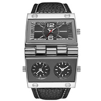 Reloj para Hombre con Diseño Moderno y Elegante, Funcionalidad Multizona, Caja Rectangular de Aleación, Puntero de Acrílico de Cuarzo