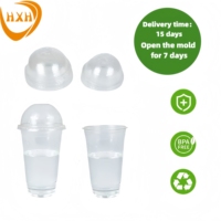 Gobelet jetable en plastique PLA transparent personnalisé de 8oz avec couvercle en dôme pour gâteau dessert tiramisu service de crème glacée