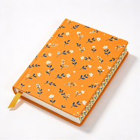 Carnet A5 à couverture rigide en gros, journal floral, couverture personnalisée, pages intérieures et impression des bords, cadeau