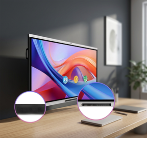 ไวท์บอร์ดอัจฉริยะแบบอินเทอร์แอคทีฟ ขนาด 86 นิ้ว  แบบ All-in-One LED พร้อมกล้อง  ติดผนังได้ สีดำ สำหรับใช้ในสำนักงานและการสอน - Product Image 2