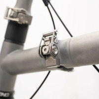 Pour vélo pliant Brompton : Crochets de fixation rapide, Plaques TX4, Plaques C, Leviers de serrage de charnière de vélo réglables en titane UnionJack