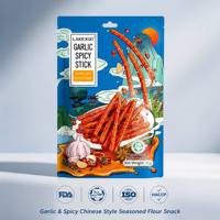 LAKEXIXI Savory Garlic Umami Latiao, bandes de gluten chinoises épicées 92g, semi-molles, très épicées, enrobées de farine, collation pour la bière, pour pubs et bars