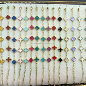 Bracciale da Donna <span class=keywords><strong>in</strong></span> <span class=keywords><strong>Acciaio</strong></span> <span class=keywords><strong>Inossidabile</strong></span> di Alta Qualità Placcato <span class=keywords><strong>in</strong></span> Oro 18k - Bracciale Resistente allo Sbiadimento Vendita all'Ingrosso di Fabbrica. - Product Image 4