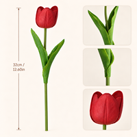 Bunga Tulip PU Realistis Sentuhan Lembut, Tulip Imitasi untuk Dekorasi Rumah, Buket Pernikahan, Hiasan Meja