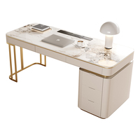 Bureau de direction moderne avec prises intégrées Convient pour une utilisation dans les maisons Appartements et villas Double ordinateur Bureau d'écriture de luxe