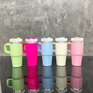 Blank Sublimation Colorful Baby Vacuum Insulated Kids <b>Macaron</b> 14Oz School Tumbler With Handle - Product Image 4