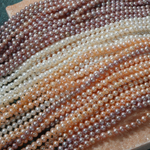Venta al por mayor de perlas naturales de agua dulce de <span class=keywords><strong>5</strong></span> mm perlas en forma de patata hebra materiales de diseño de joyería - Product Image 3