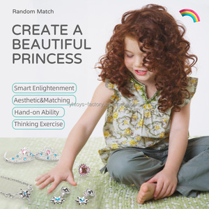 3 paires de chaussures de princesse en plastique à porter, couronnes, talons hauts, bijoux simulés et bagues pour filles, ensemble de jeu pour la maison, pour les 4-14 ans - Product Image 4