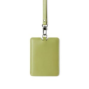 พวงกุญแจใส่บัตรเดี่ยวหนัง PU พร้อมสายคล้องคอ สีคาราเมล - Product Image 4